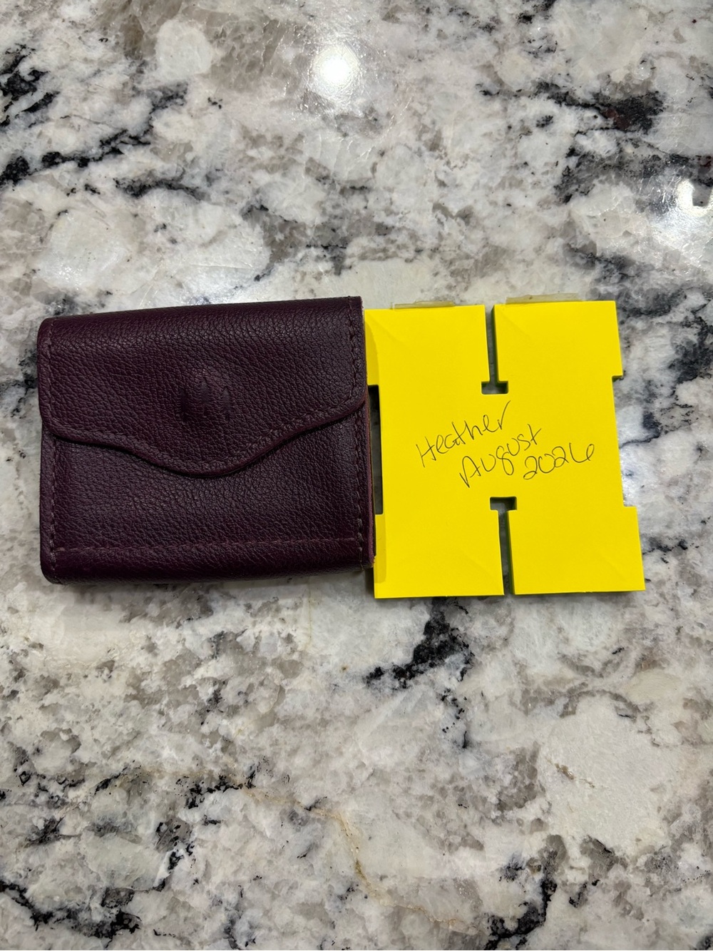 Portland Leather Compact Card Wallet in Plum